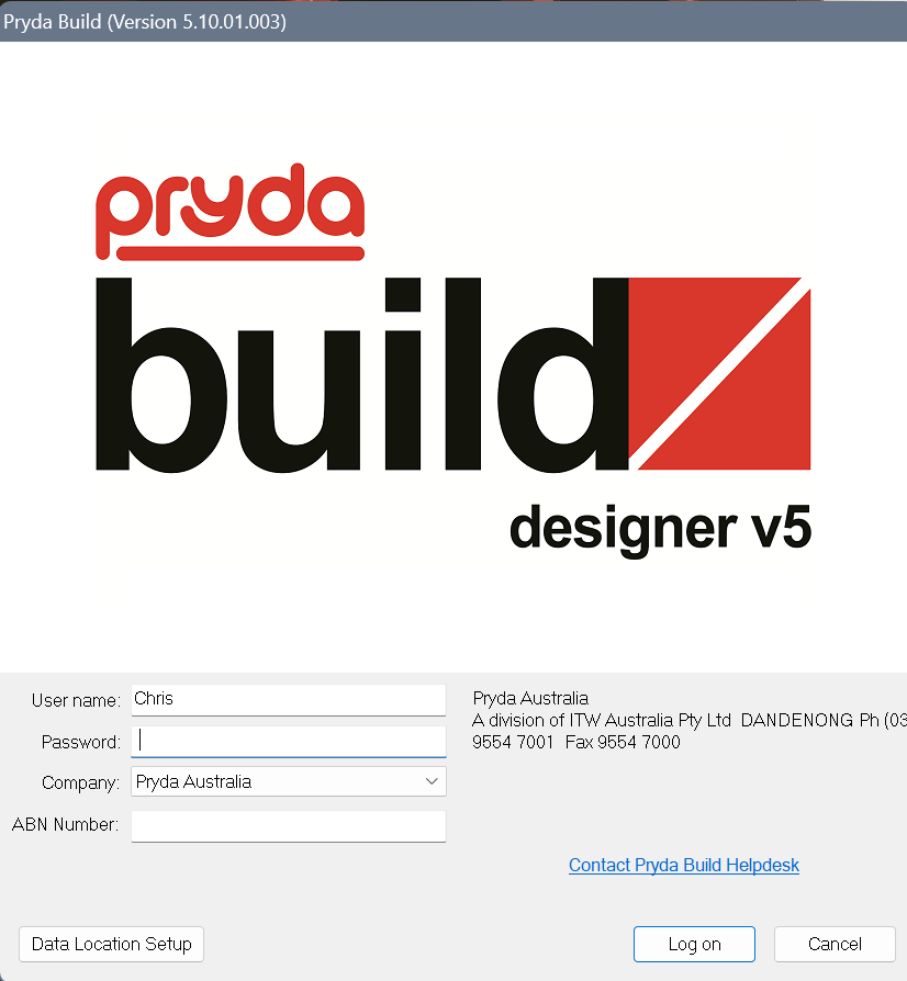 Pryda Build login
